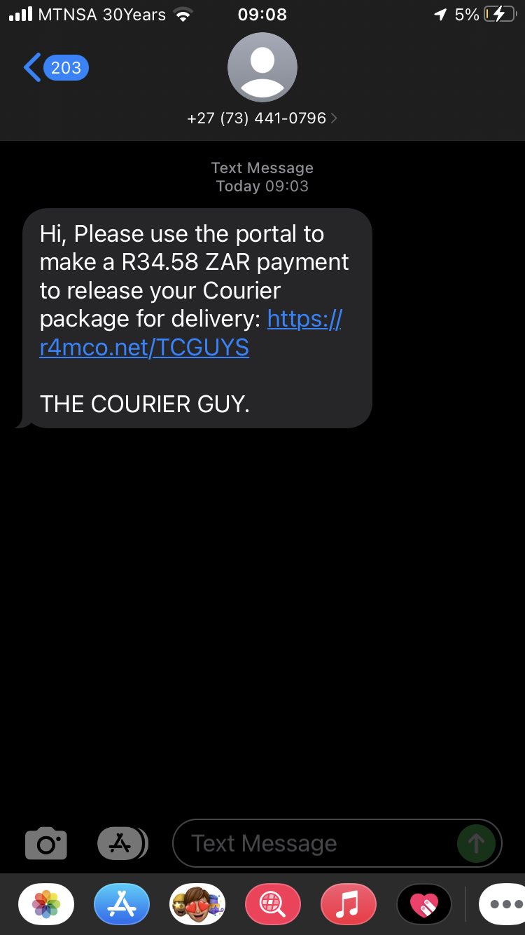 Fake Courier SMS