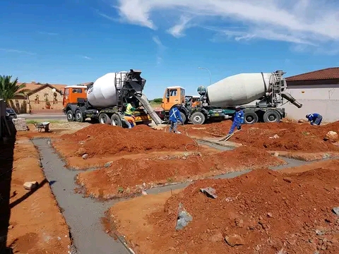 Foundation being poured