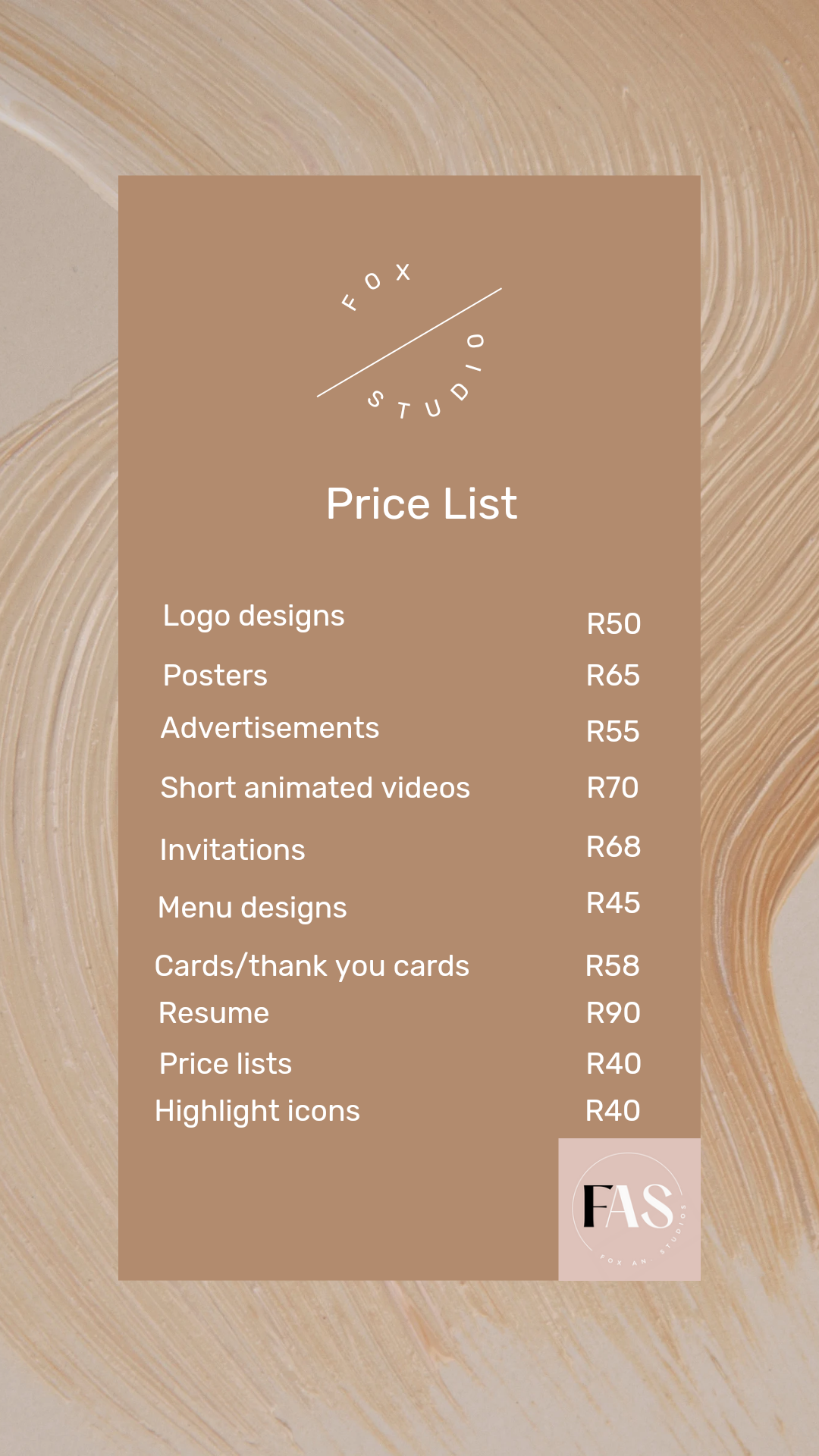 Pricelist of all services, 10% off until 25 September 2022 xx
