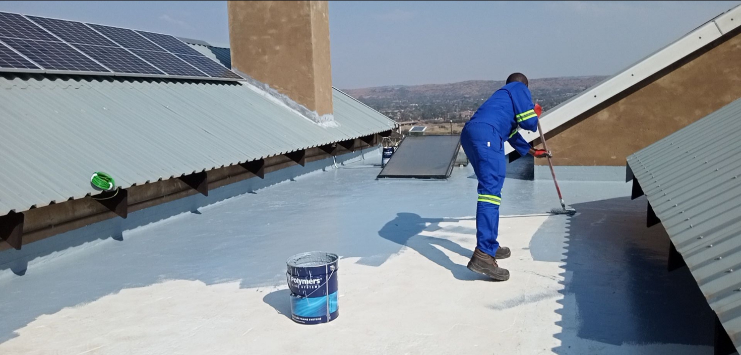Polyurethane waterproofing system done on concrete roof slab at a  house in Pretoria, Suiderburg