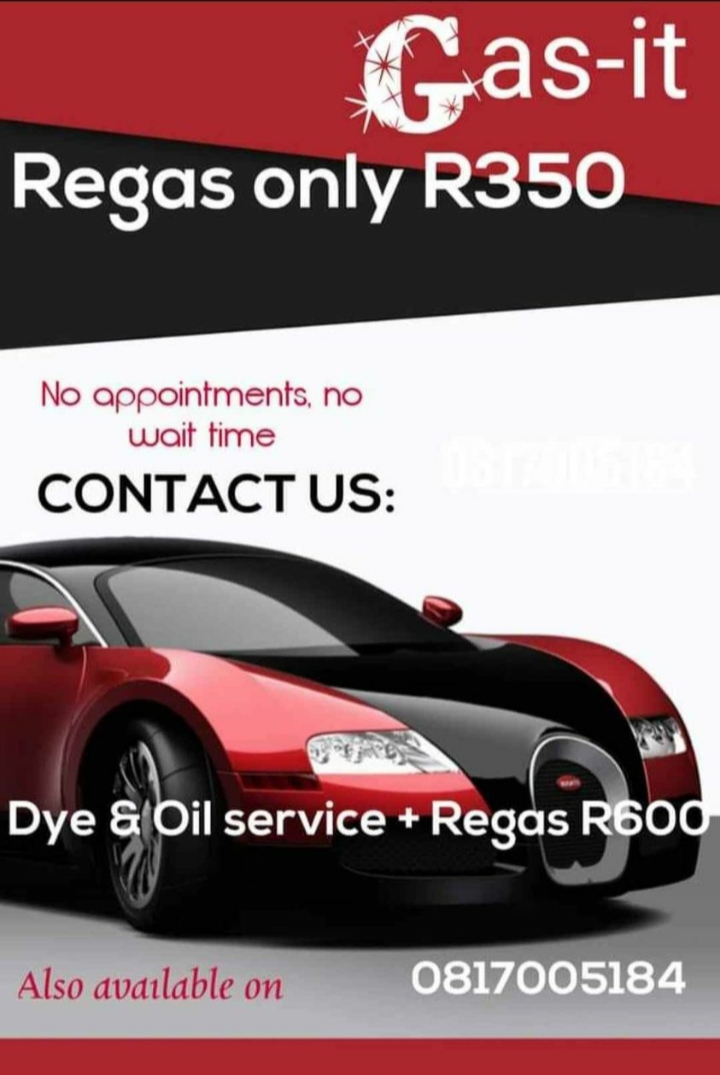 Beat the heat this Summer! Complete Car Aircon Regas for only R350. Process takes 5-10 mins to complete. No appointments necessary. Call or WhatsApp on 0817005184