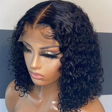 Glueless Wig Deep Curl Bob Wig 100% Human Hair