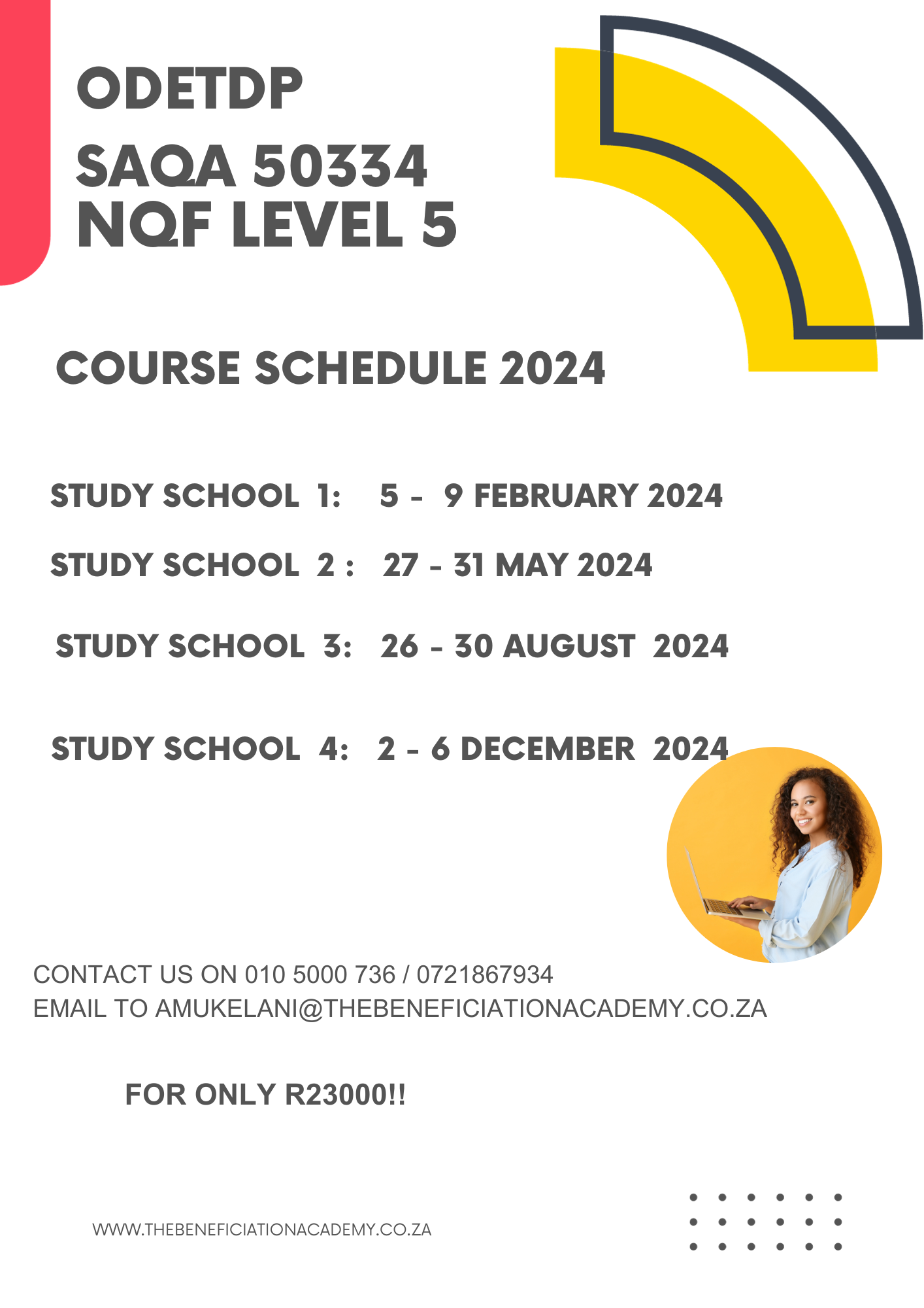 Course dates for ODETDP level 5