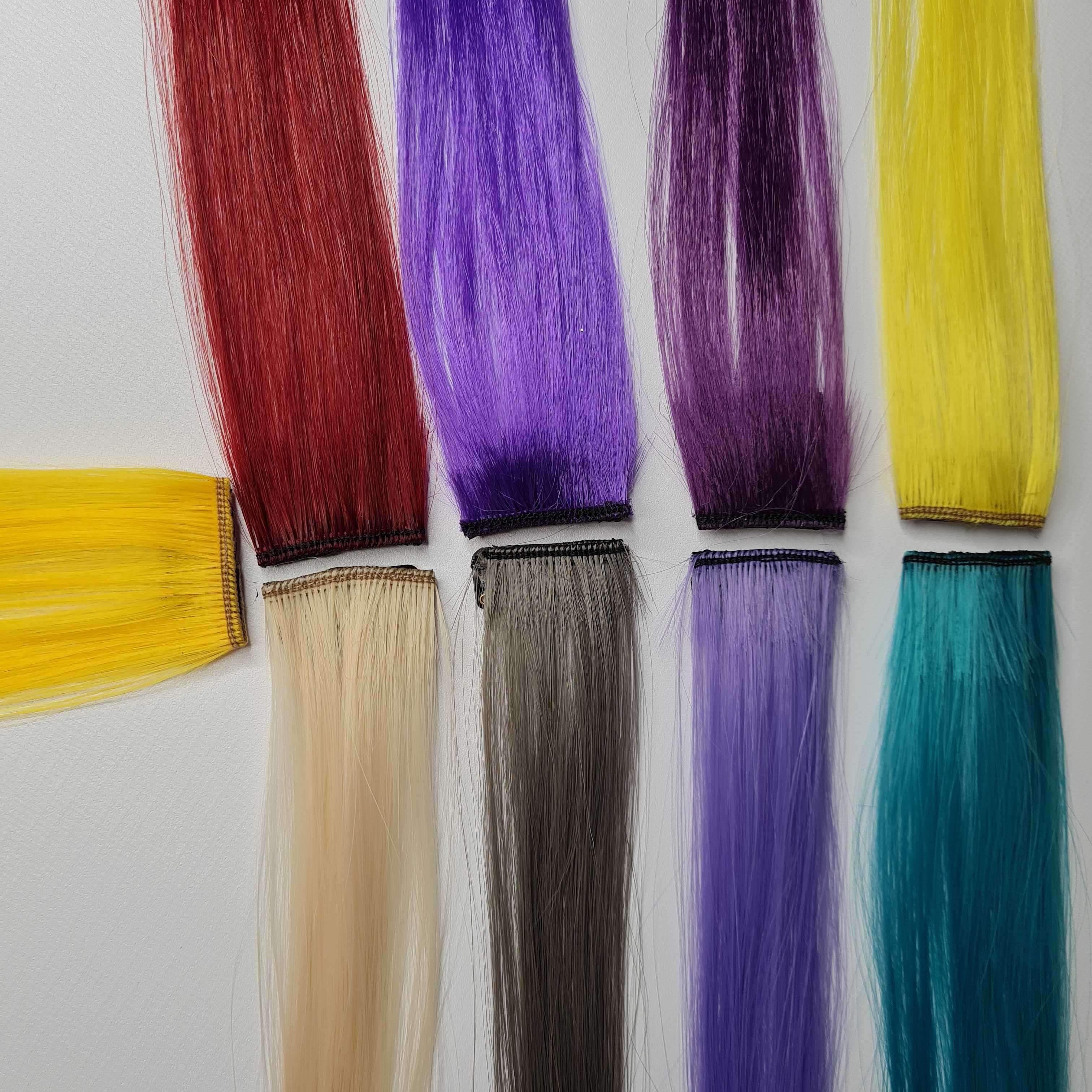 20' assorted colours,  clip on hair extensions 