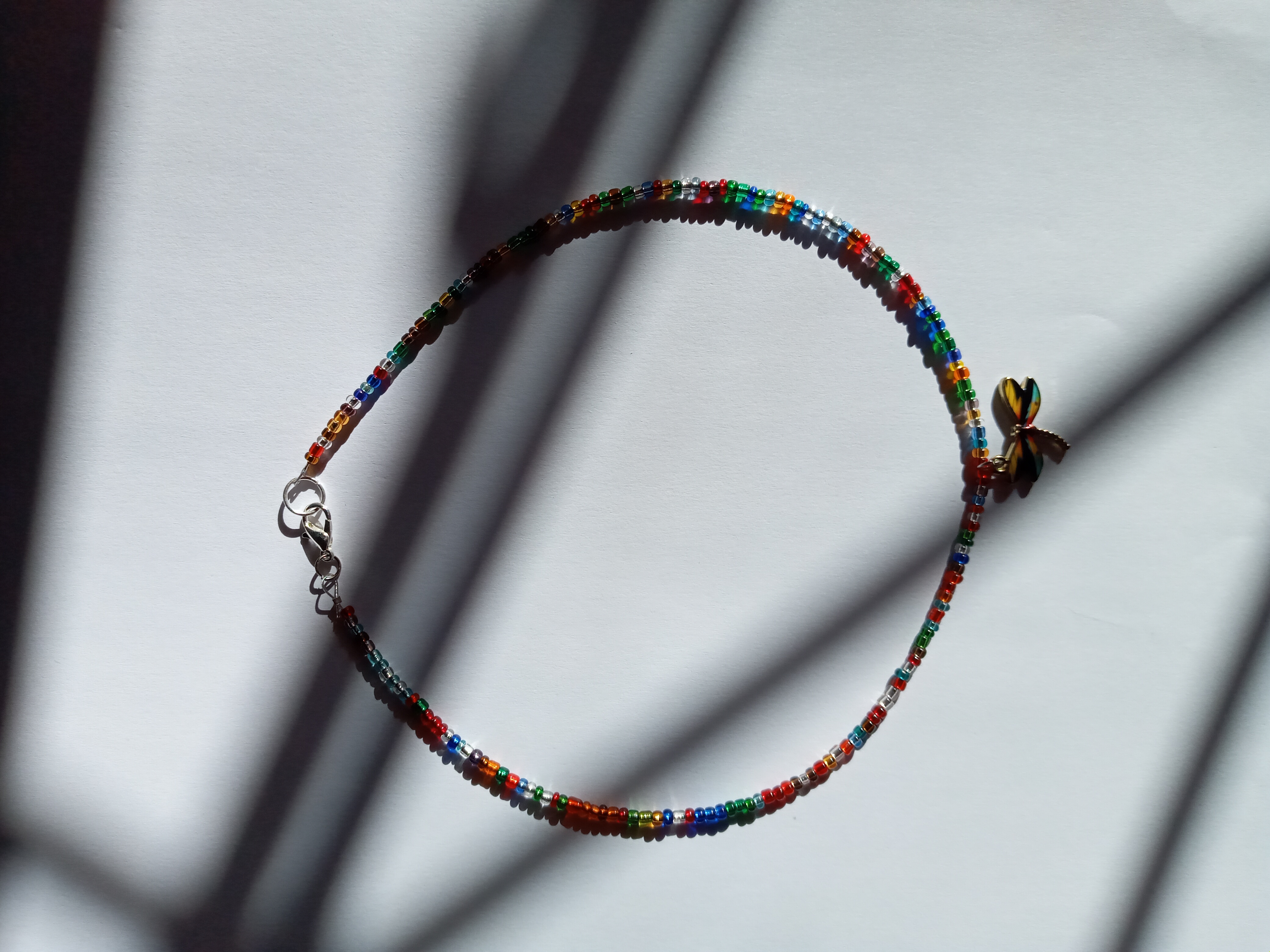 Seed Bead Choker with a dragonfly charm