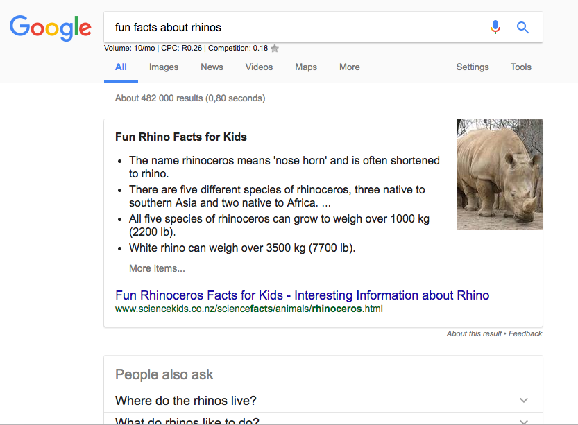 Fun facts about rhinos